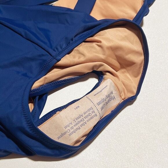 J. Crew Long Torso Swimsuit High-support cross-back one-piece Blue Size 4 NWT - Picture 5 of 9